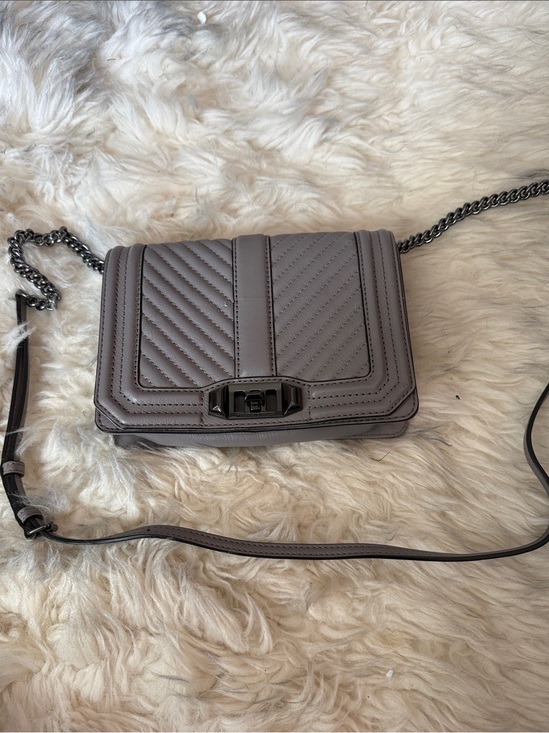 Rebecca Minkoff Handbags - Rebecca Minkoff Quilted Gray Crossbody with Chain Strap